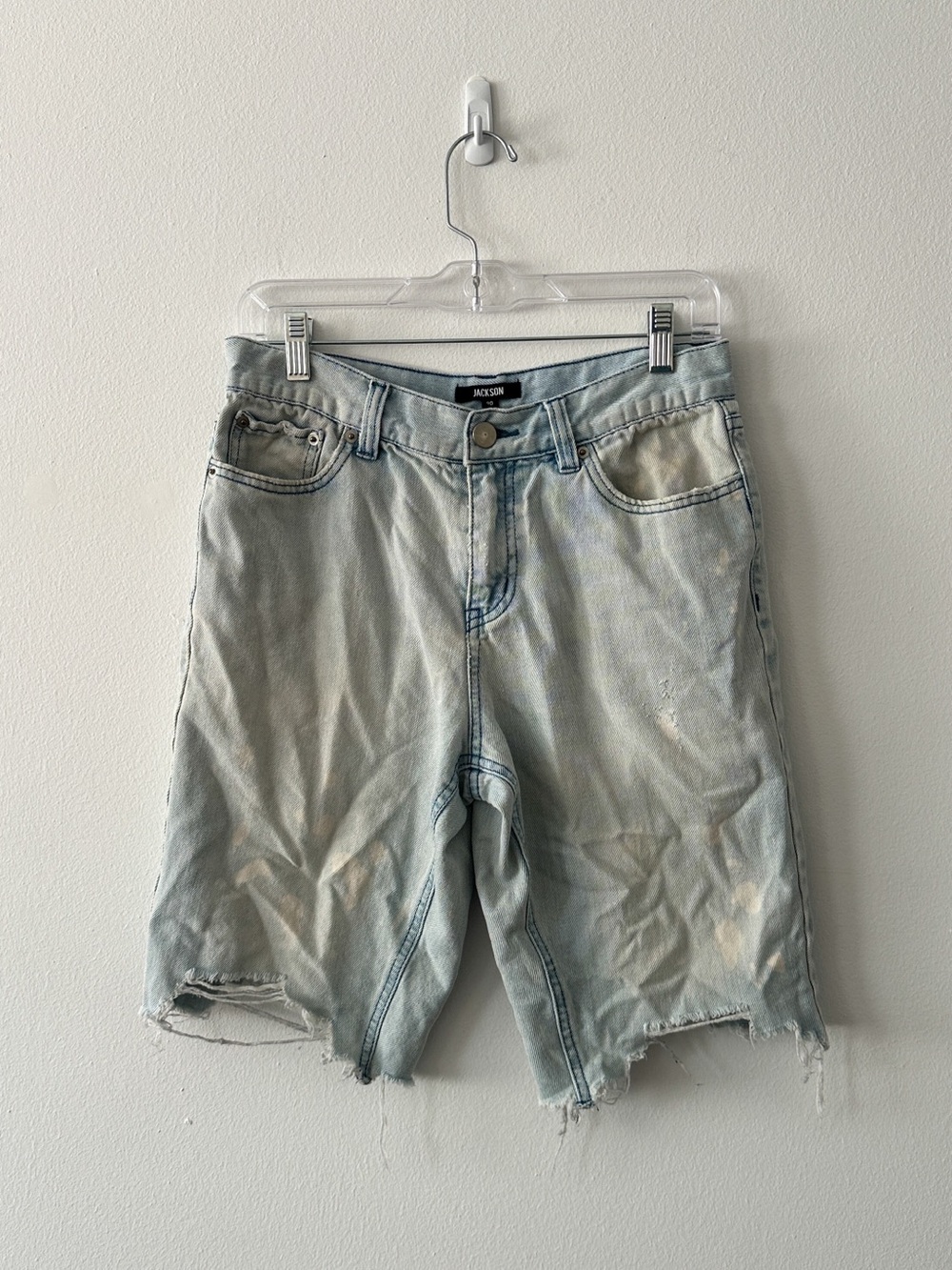 Jackson Distressed Light Wash Blue Jean Shorts Size 30
